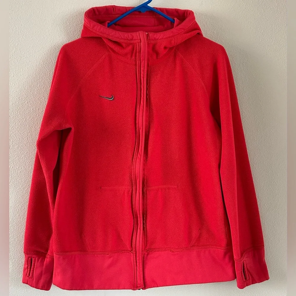 Nike Thermal-Fit Full Zip Hoodie Jacket Red Sz L Activewear Outdoor Streetwear